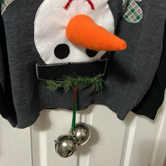 Naughty upside down snowman Christmas sweater - Picture 2 of 3